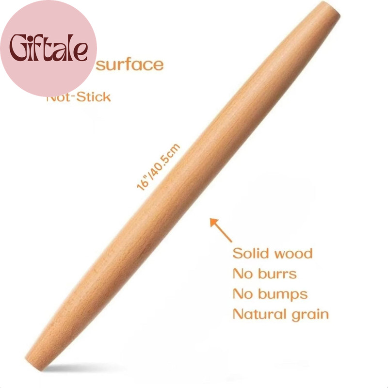 French Rolling Pin,16 Inches Wooden Rolling Pin for Baking,Fondant,Dough Roller gallery