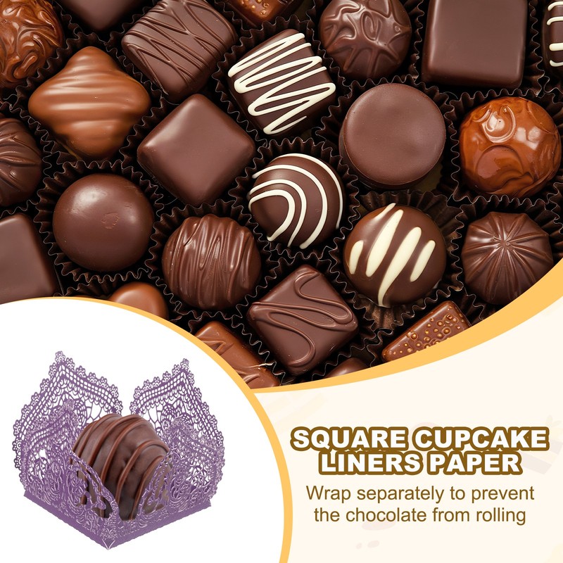30PCS 4.1 Inch Truffle Wraps for Wedding Birthday, Dark Purple gallery