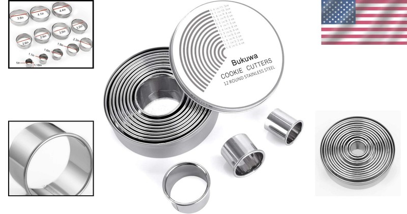 Luxury 12-Piece Stainless Steel Biscuit Cutter Set - Dishwasher Safe & Versatile gallery