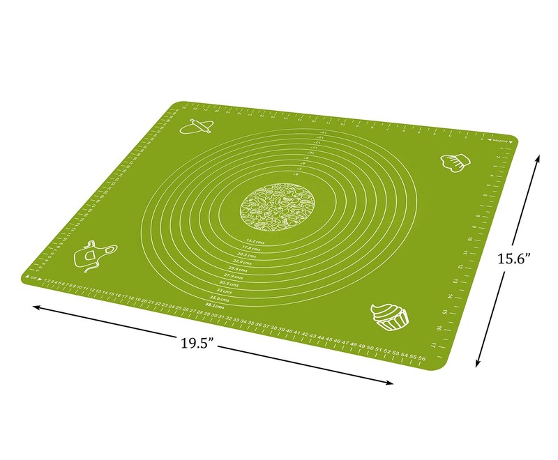 Silicone Baking Mat for Pastry Rolling Dough with Measurements, 25.6 x Green gallery