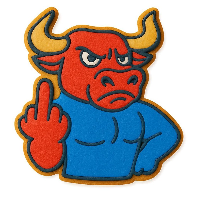 Angry Bull Middle Finger Cookie Cutter - 4x3.4"(Random Color) gallery