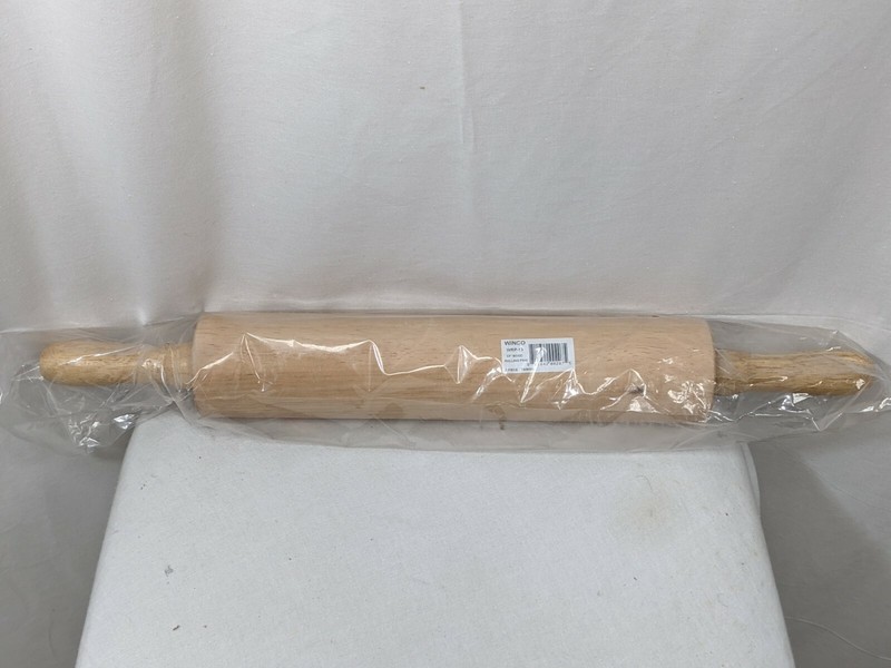 New In Wrapper WINCO WRP-13/ 13 Inch Wooden Rolling Pin Baking Kitchen Items