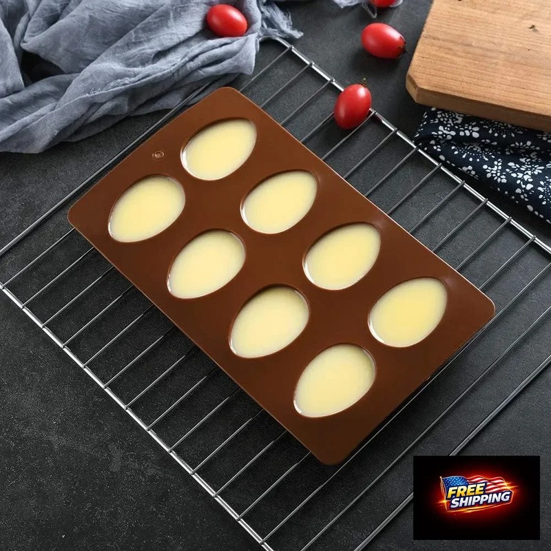 8 Cavity Silicone Egg Pan, Egg Tray, Egg Shape Ice Tray, Silicone Pan for Cake D gallery