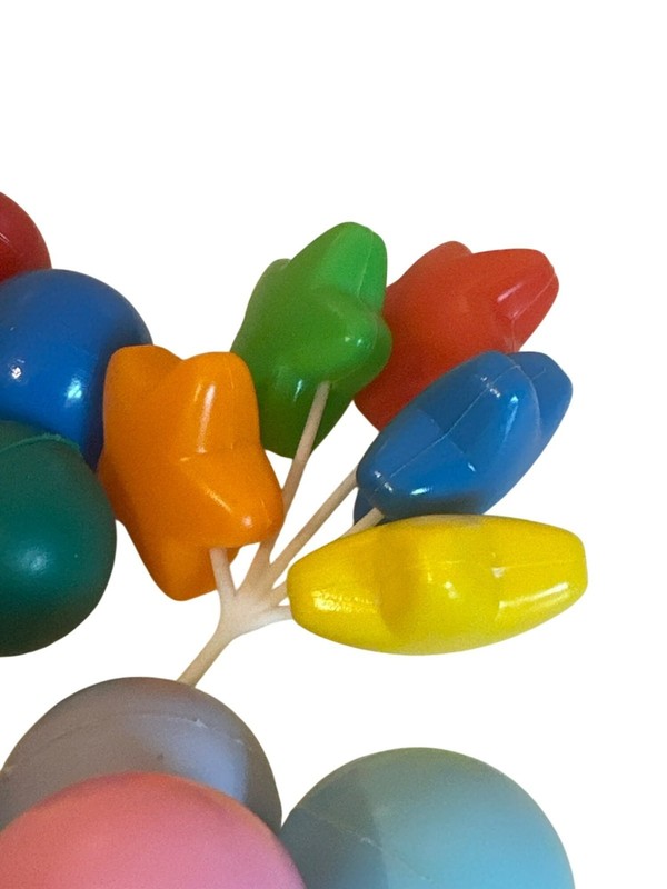 Vintage Balloon Cake Picks Cake Topper Kit Bunch of Balloons Birthday Pastel gallery