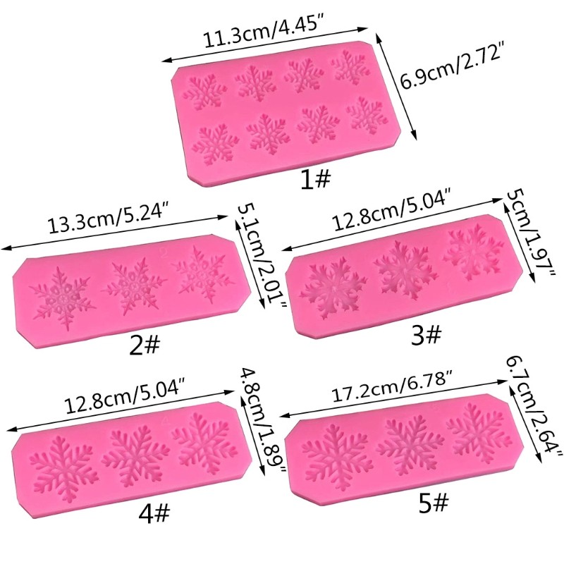 Fondant Molds Christmas Snowflakes Shape Design Silicone Material Chocolate Mold gallery