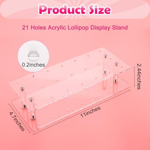 Cake Pop Stand, 21 Holes Acrylic Lollipop Holder, Clear Cake Pop Rectangular gallery
