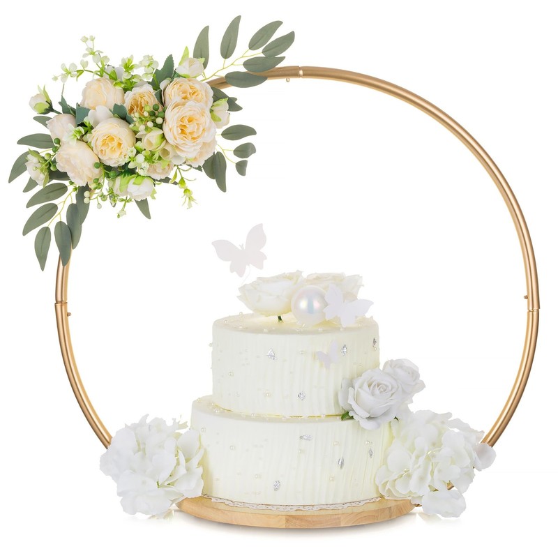 Hanobe Gold Cake Stand for Wedding 11.7 Inch Round Arch Cupcake Display Stand…