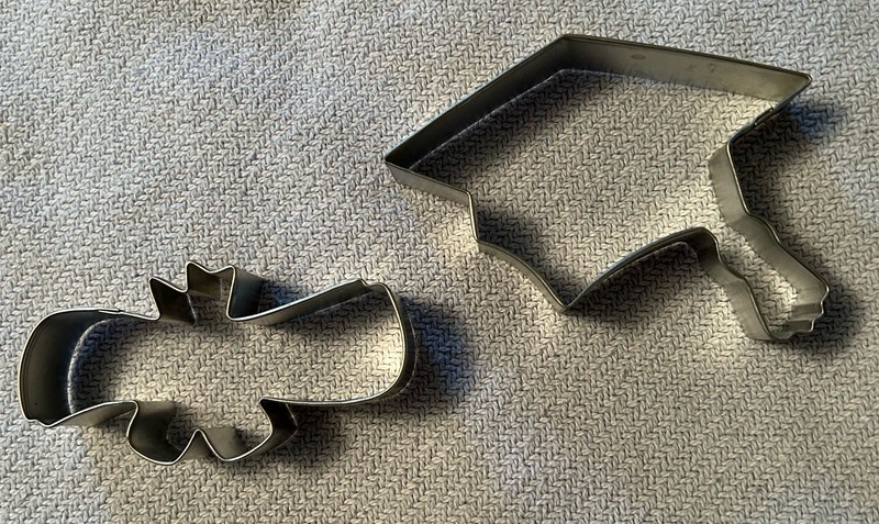 2 Metal Graduation Cookie Cutters Diploma & Mortar Board Cap