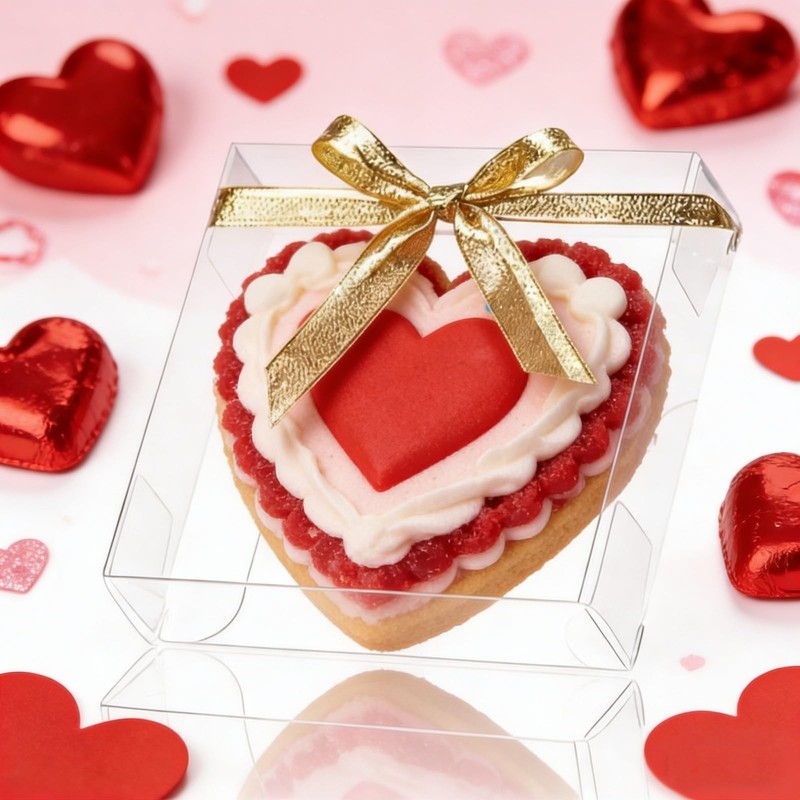 100 PCS 4x4x1.2 Inch Clear Single Cookies Small Bakery Boxes Pastry Storage gallery