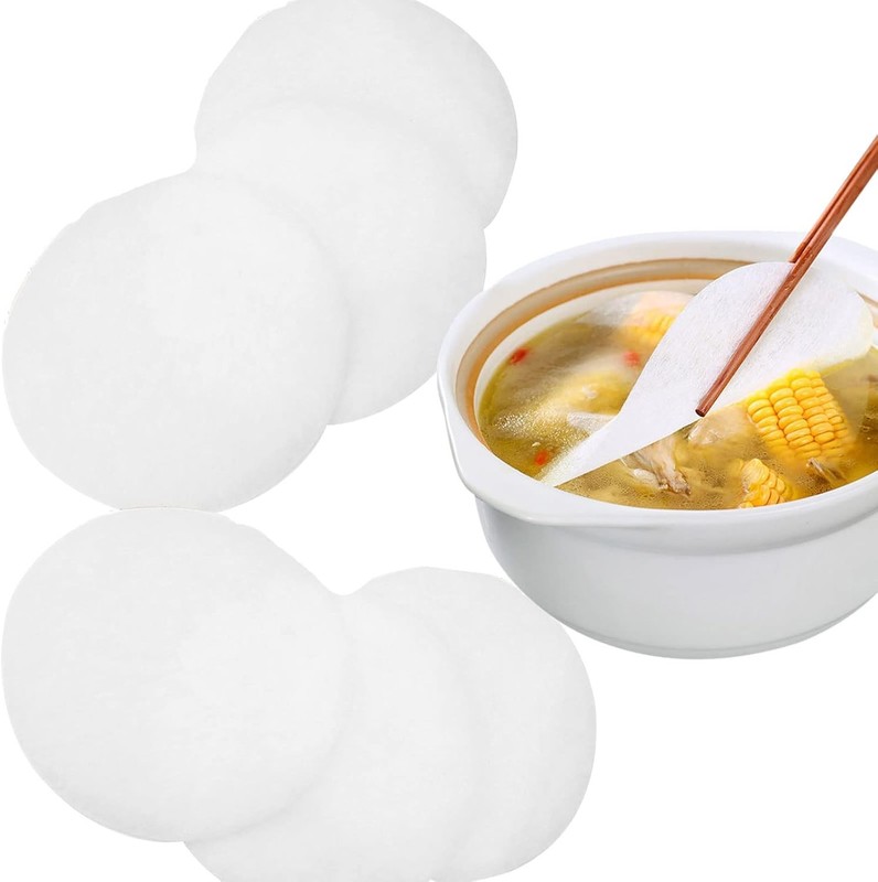 120 Sheets Oil Absorbing Paper for Kitchen, Round Soup Fried Film Food