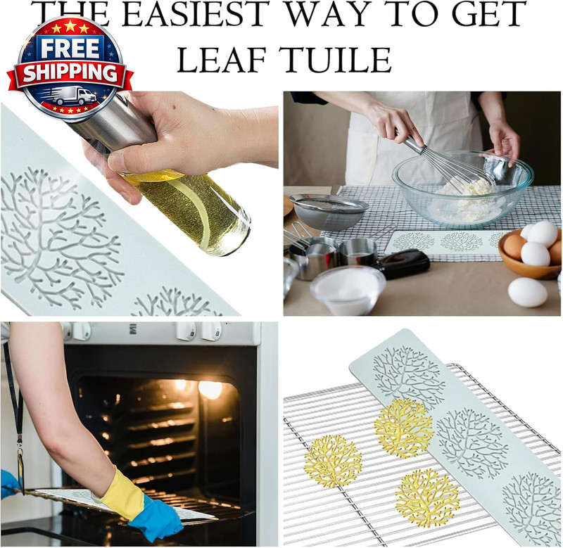 Tuile Molds Silicone (2 PCS) Lace Fondant Molds Set with Hollow 3D Beehive Candy gallery