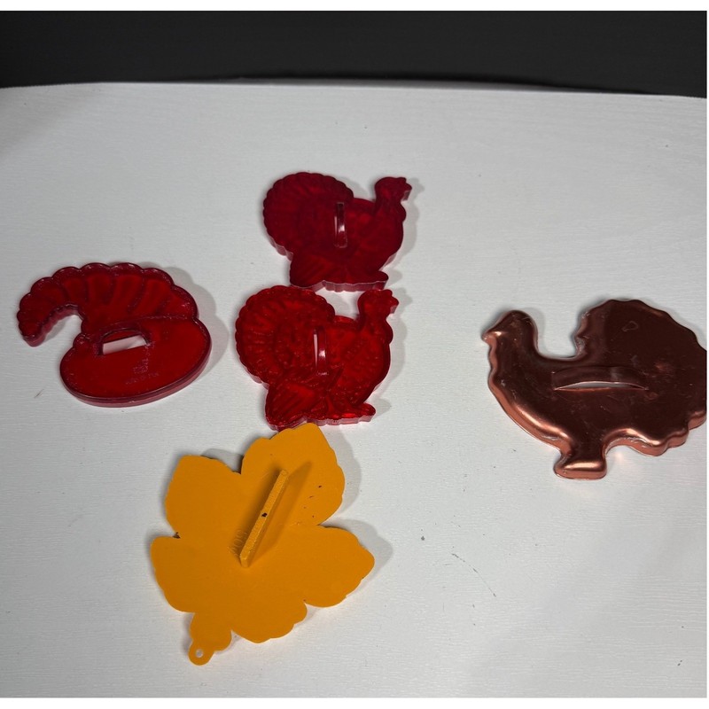 Thanksgiving Cookie Cutters Set Turkey Leaf Hat Autumn Baking Molds Vintage