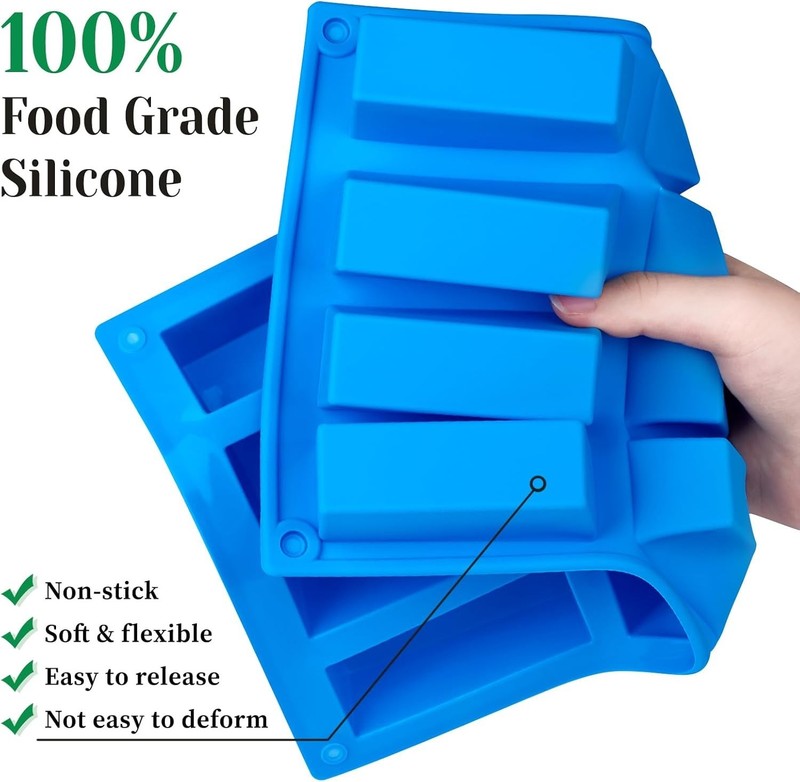 3PCS Silicone Granola Bar Mold 12 Cavity Rectangle Baking Mold gallery