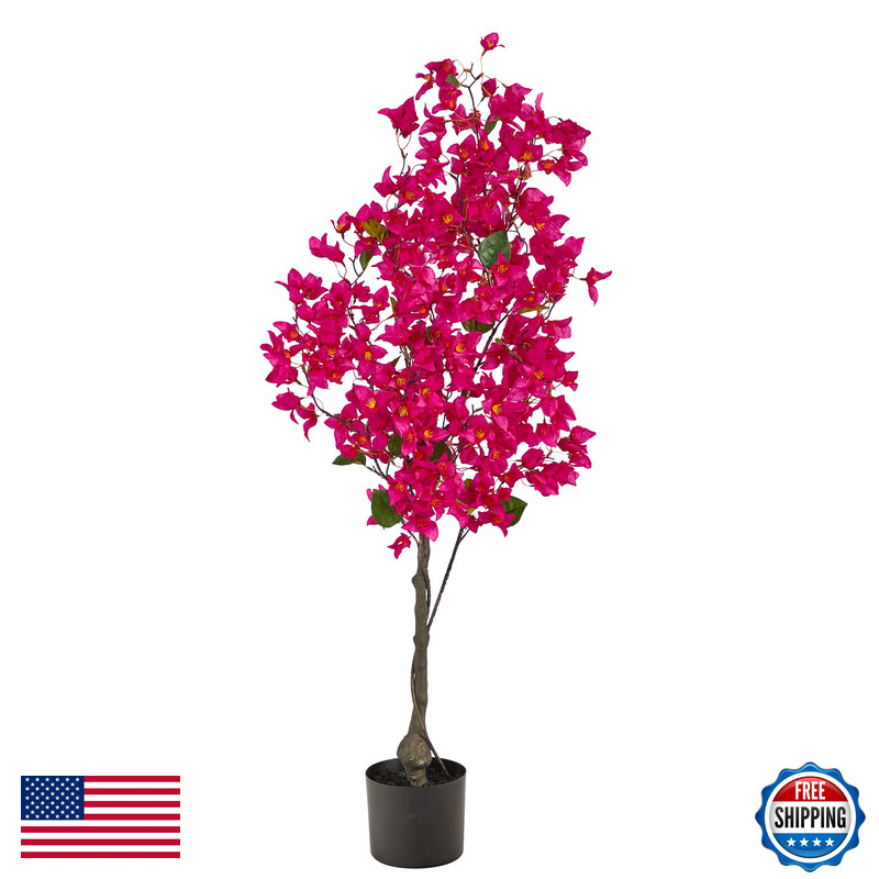 Nearly Natural 4Ft. Bougainvillea Artificial Tree Pink 19 In. W X 9 In. D X 48