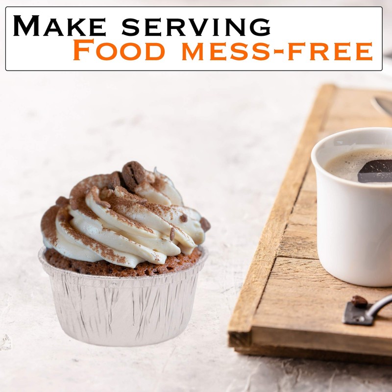 Disposable Ramekins Foil Baking Cups 4 Oz Heavy Duty Aluminum Tin Cups With Supe gallery
