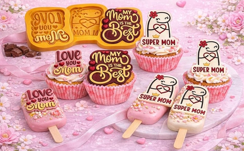 mothers day chocolate molds 3-Piece Set with Food-Grade Silicone (Small Size), gallery