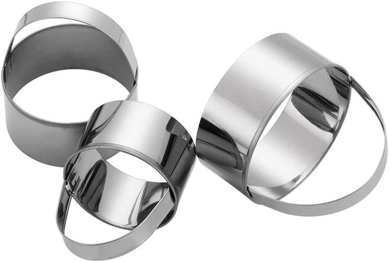 Stainless Steel Circle Cookie Cutter Set 3 Pieces 2.2 To 3.2 Inch Baking Tool gallery