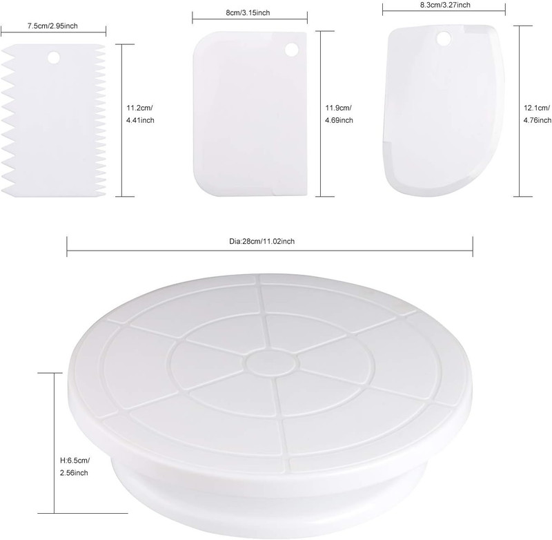 Cake Decorating Turntable,Cake Decorating Supplies with Decorating Comb/Icing Sm gallery