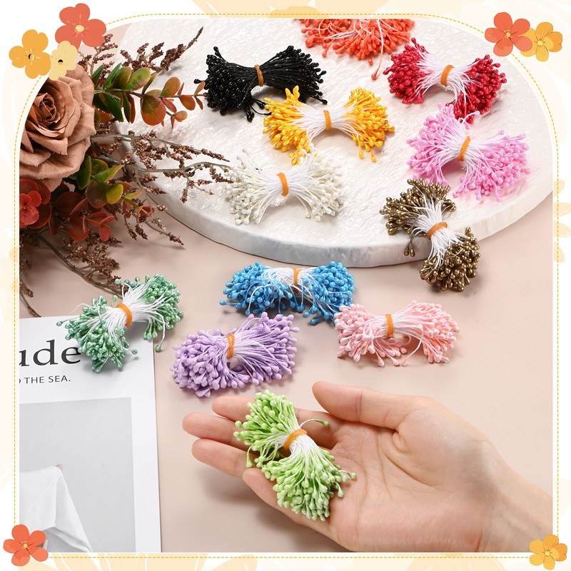 600-Pack 5mm Artificial Pearl Flower Stamens for DIY Crafts[Navy Blue] gallery