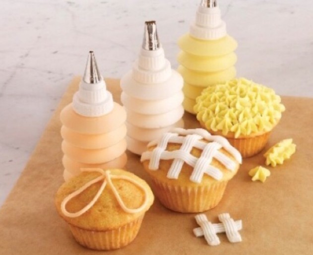 Pampered Chef* EXCLUSIVE* Decorator Bottle Set* With Cleaning Brush *7pc *#1585 gallery