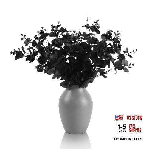Artificial Black Eucalyptus Stems 12 Pcs 14″ Faux Eucalyptus Branches |