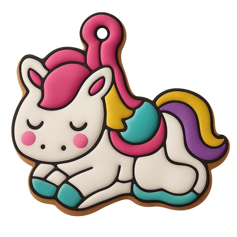 Sleeping Kawaii Carousel Horse Cookie Cutter & Stamp, Fondant & Clay - 4x3.2 gallery