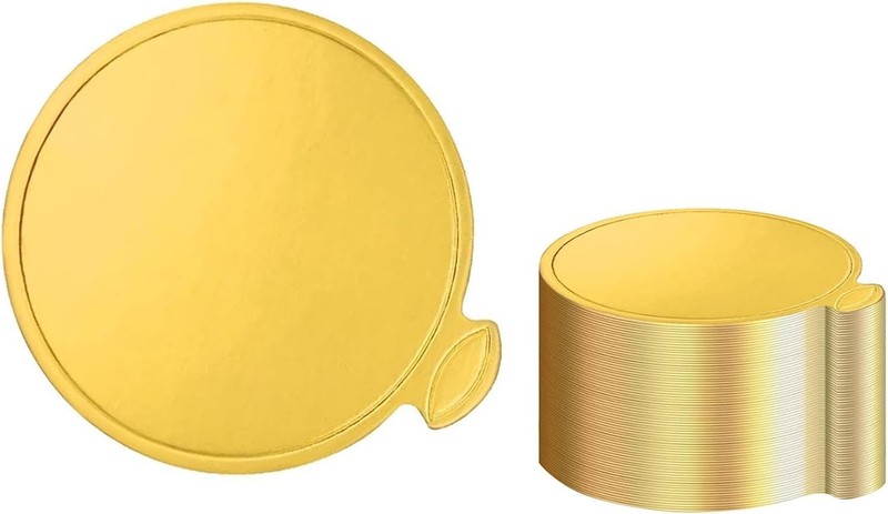 3.15 Inch Mini Round Golden Cake Boards 50pcs Mousse Cupcake Base Paper Plates