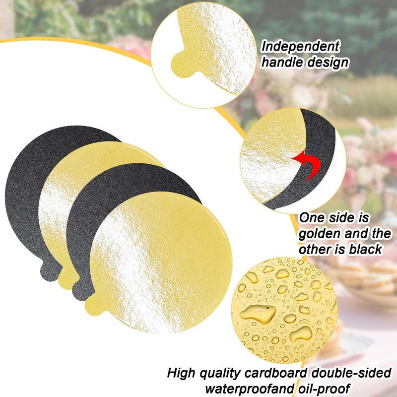 100 Pcs Cake Boards 5 Inch Mini Round Cake Cardboard with Tab Pastry Reversib... gallery