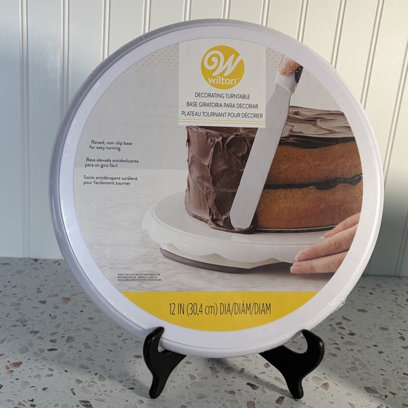 Wilton 12” Round Cake Decorating Turntable Non-Slip Rotating Base White Baking