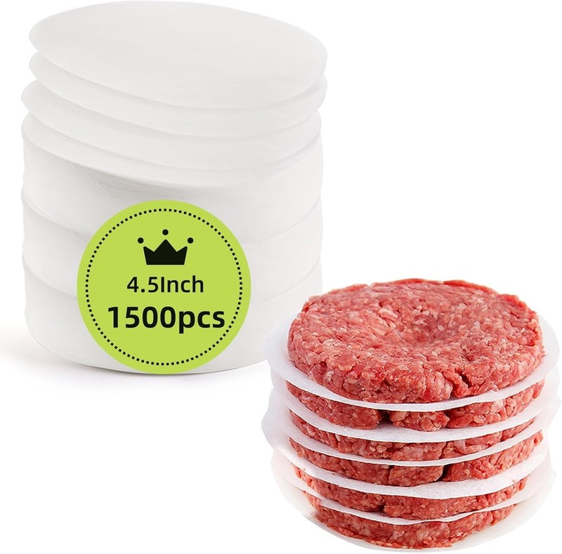 1500pcs Hburr Patty Paper, 4.5IN Non-Sti Wax Papers, Round