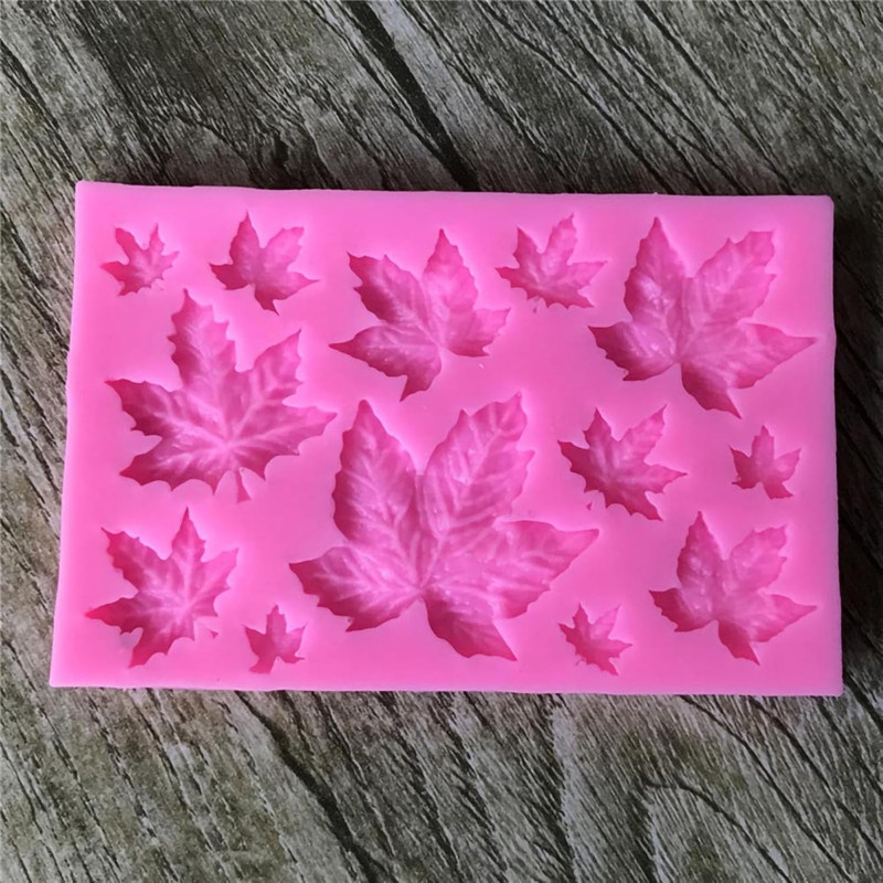 2 PCS Maple Leaf Silicone Mold Fondant Mold, Resin Sugarcraft Mold for Cupcake C gallery