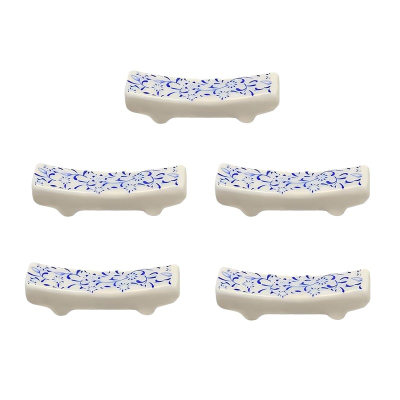 Ceramic Chopsticks Holder Porcelain Chopstick Rest Fork Stand Holder Set of 5…