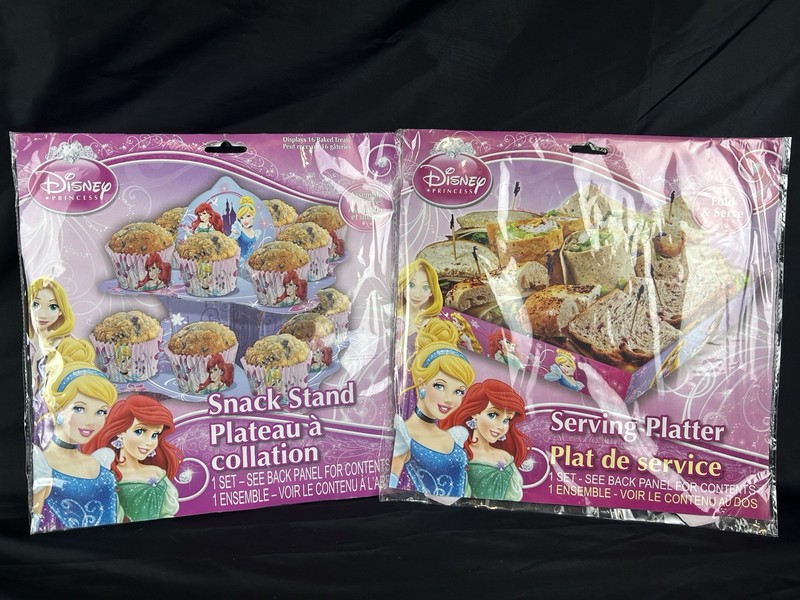 New Disney princess serving platter And Snack Stand girls party Set Of 2