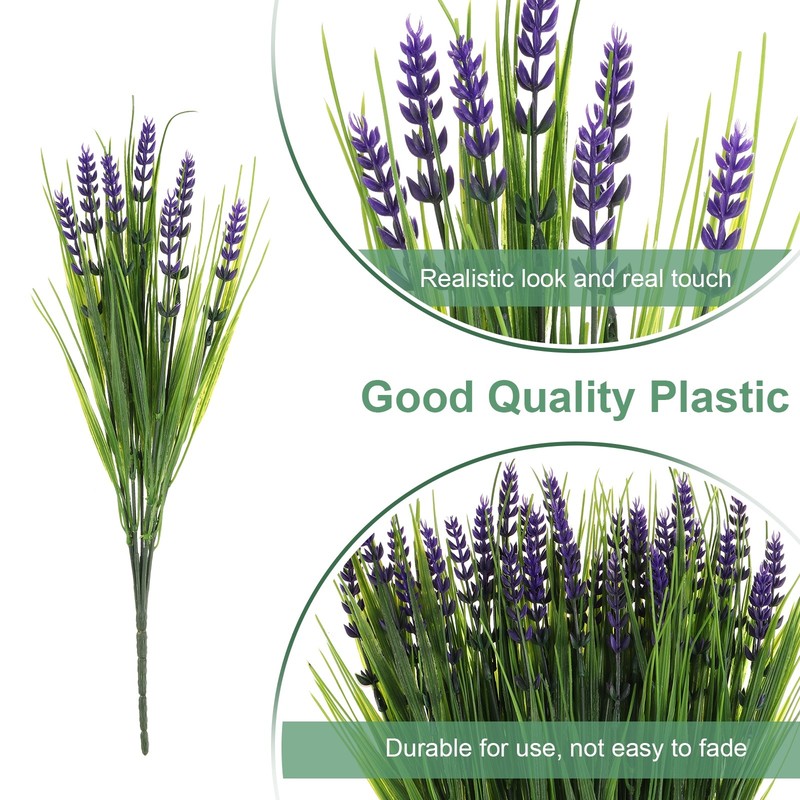 20pcs Artificial Grass Plants, 14.6" Green Fake Lavender for Decoration gallery