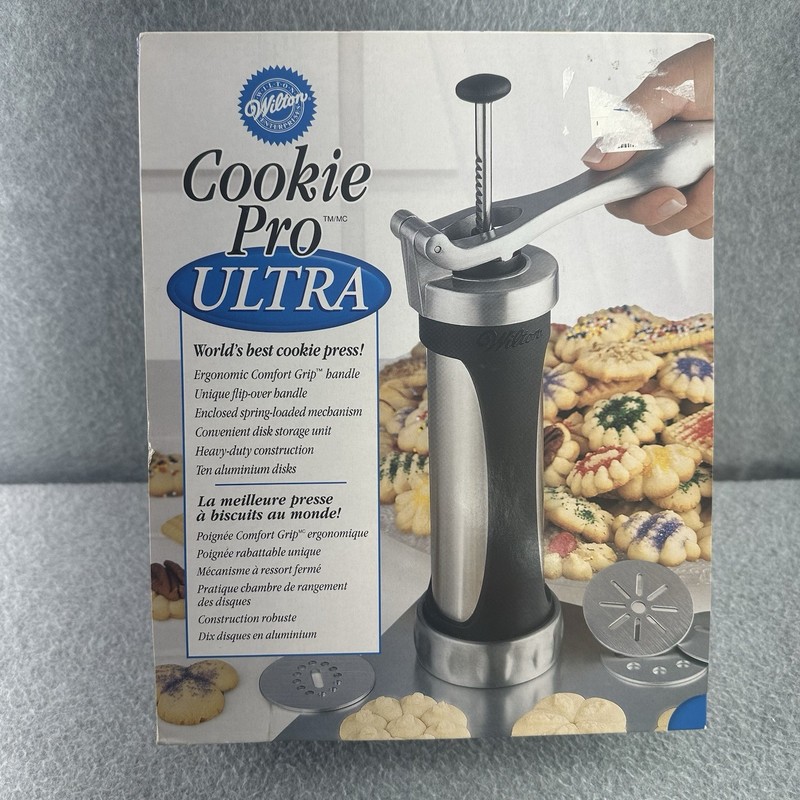 Wilton Cookie Pro Ultra Stainless Steel Aluminum Manual Press 2104-4010 NOS gallery
