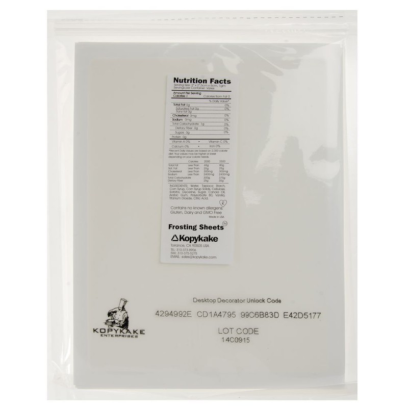 Kopykake KJFS0811 8-1/2″ x 11″ Frosting Sheet- 24 / PK