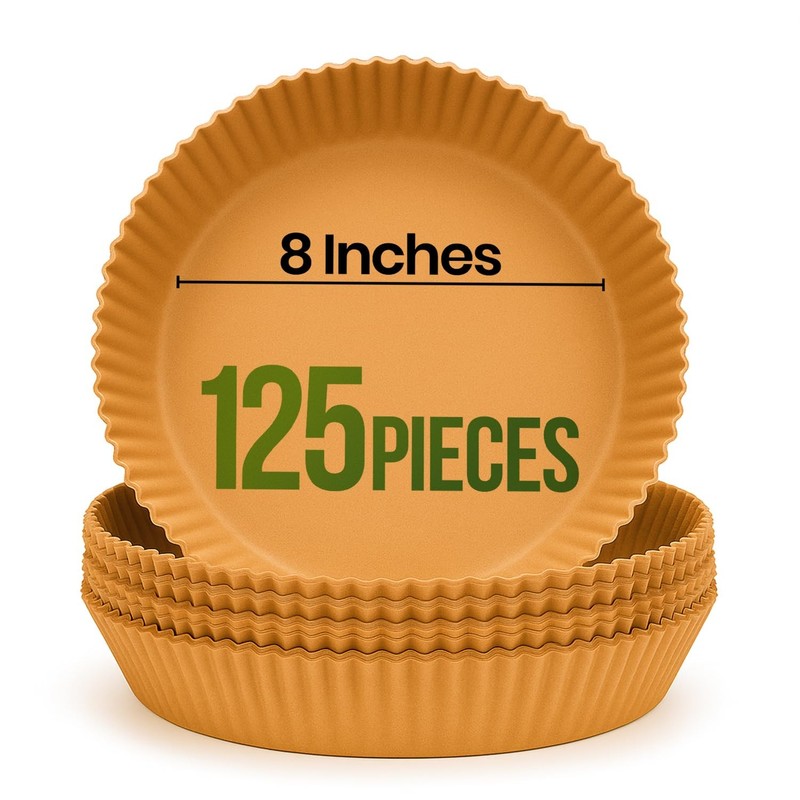 AAFEEN 125 Pcs Round Air Fryer Liners 8 Inch – Disposable Large,