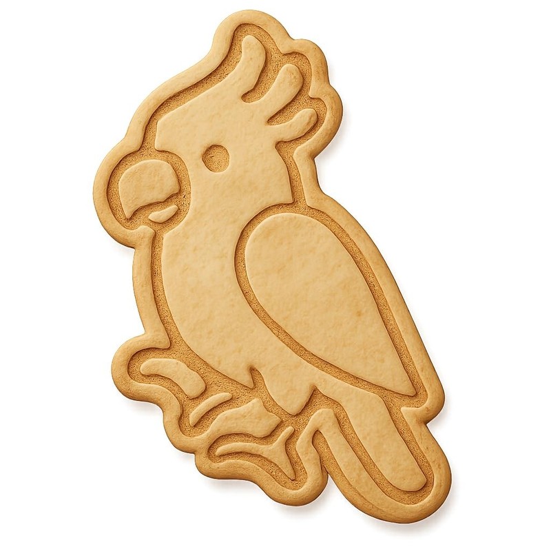 Playful Cockatoo Cookie Cutter & Stamp, Fondant & Clay - 4x3 gallery