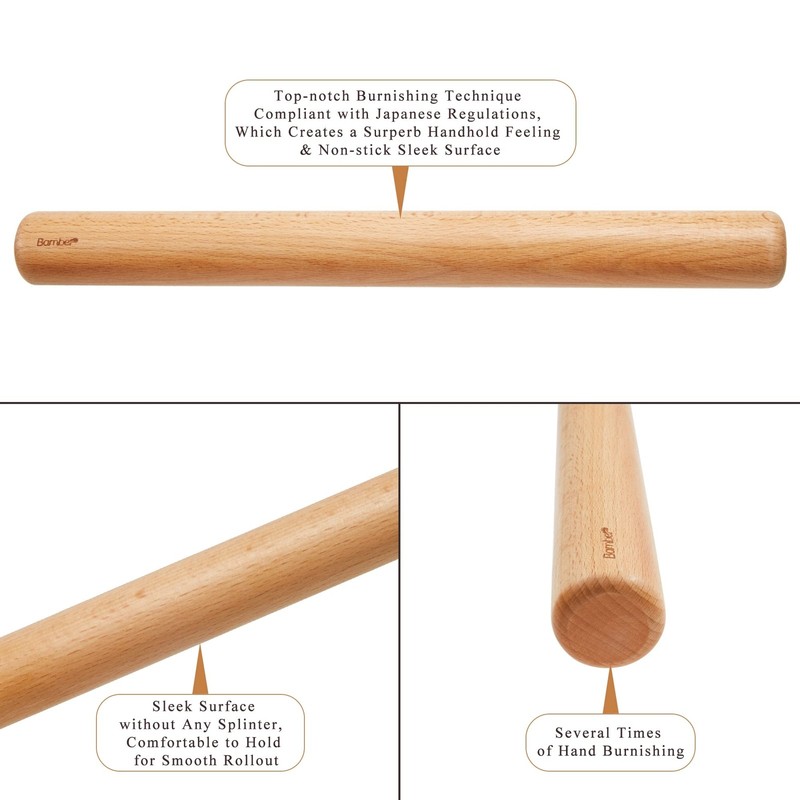 Wood Rolling Pin for Baking Wooden Rolling Dowel Stick Dough Roller for Cooki... gallery