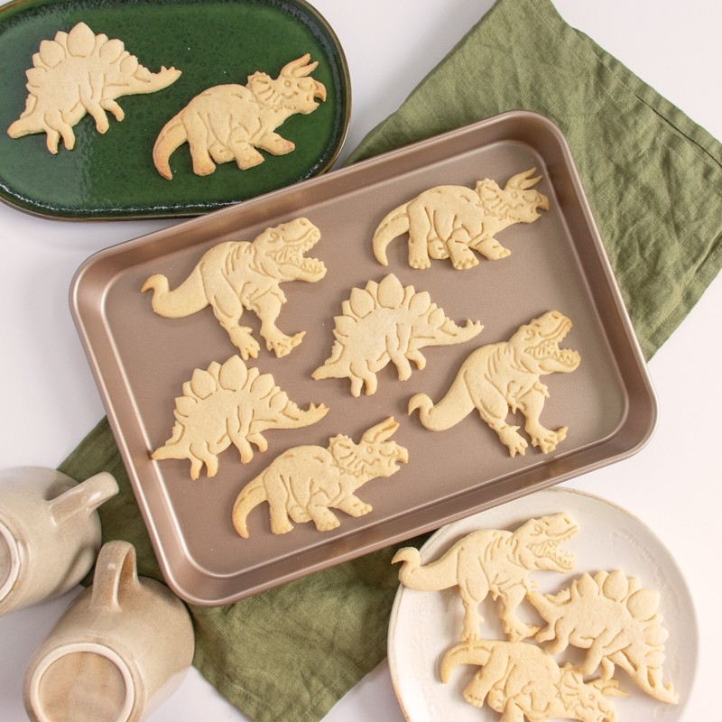 Set of 3 Dinosaur Cookie Cutters - Tyrannosaurus Rex, Stegosaurus, Triceratops gallery