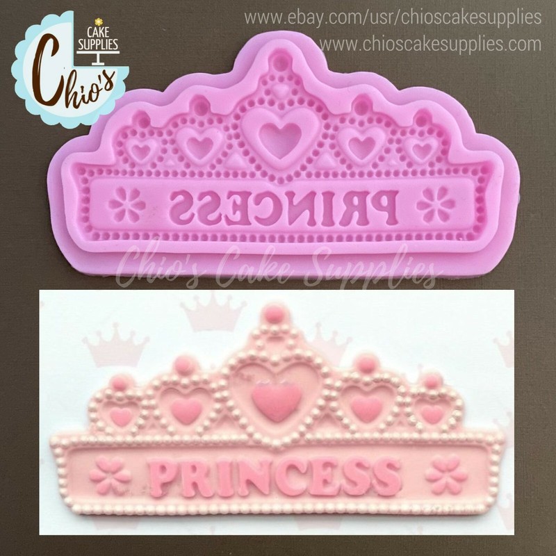 Princess tiara crown cake topper silicone mold
