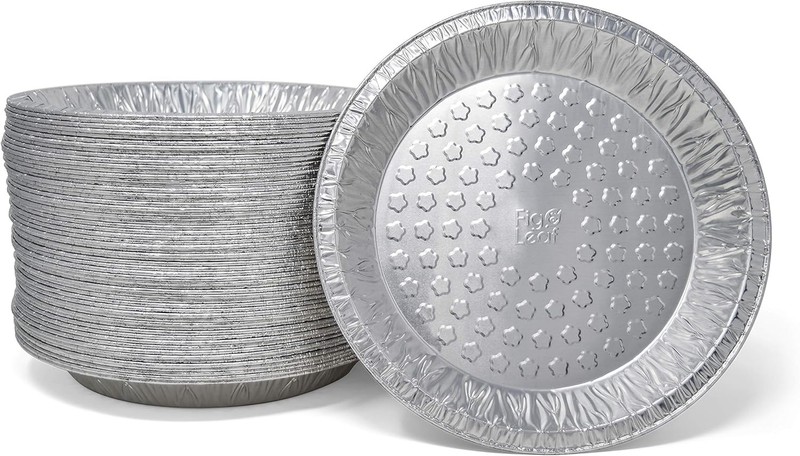 Fig & Leaf (60 Pack) Premium 9-Inch Pie Pans l Pie/Tart Pans, Silver