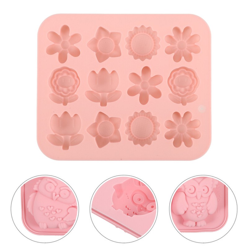 Flower Chocolate Mold 12-cave Sunflower Tulip Shaped Reusable Candy Mold gallery