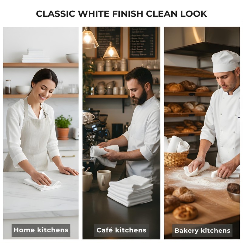 White - Flour Sack Tea Towels For Kitchen - For Embroidery Crafting Baking So... gallery