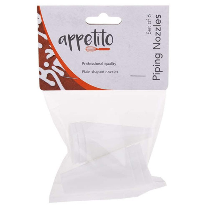 Appetito Plain Plastic Piping Nozzles Genuine Sharp Cutting Edge 6 Pieces White gallery