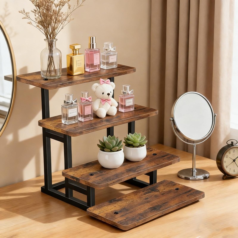 Cupcake Stand for 50 Cupcakes, 4 Tier Wooden Risers Display Stands Stepped De... gallery