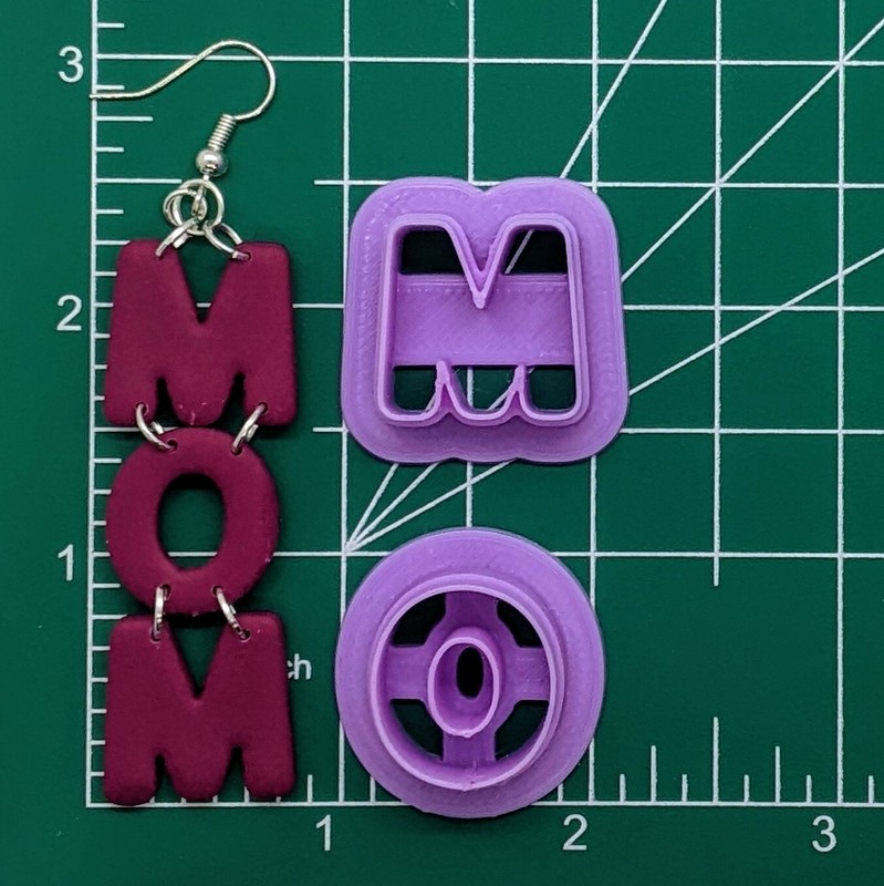 Mom Letters M and O, 2 Piece Cutter Set: Tool for Cookies, Ceramics, Pottery gallery