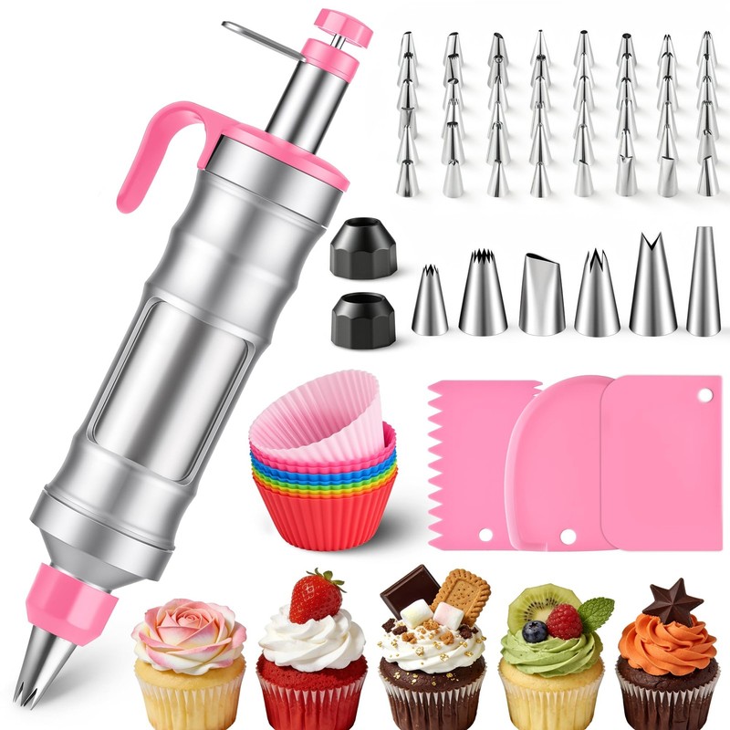 Dessert Decorating Syringe Set – Cupcake Icing Piping Kit, Cupcake Frosting F…