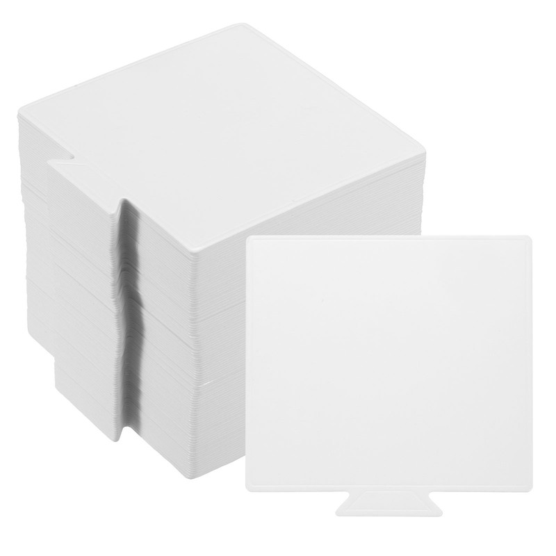 100pcs Mini Cake Boards, Mousse Cake Cardboards Square Cake Bases (White)