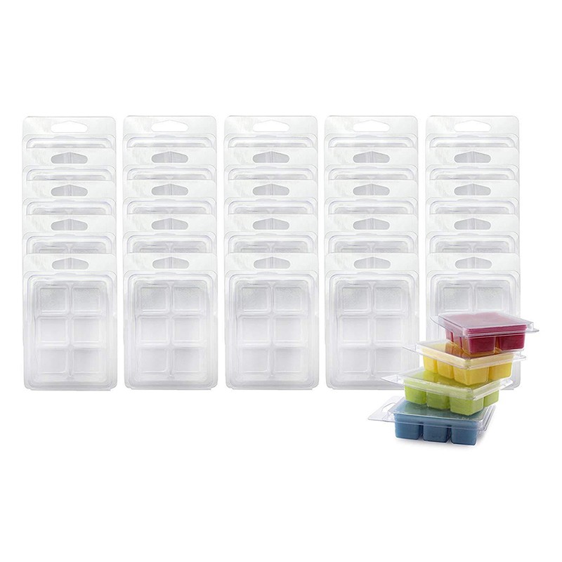 10Packs Wax Melt Molds Clear Wax Clamshells Wickless Wax Melt Candles Boxes